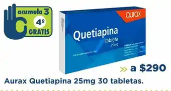 Aurax quetiapina 25 mg 30 tabletas
