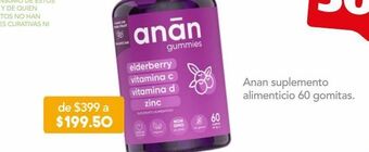 Farmacia San Pablo Anan suplemento alimenticio gomitas con elderberry, zinc, vitamina c y d oferta