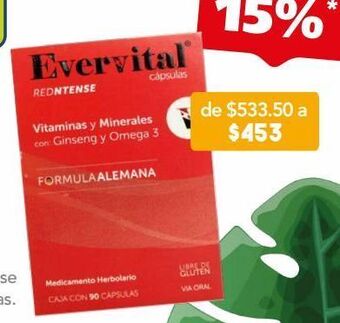 Evervital redntense medicamento herbolario vitaminas y minerales