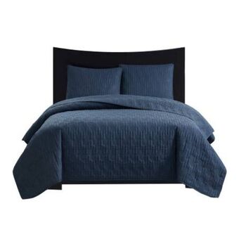 Sam's Club Set de colcha member's mark matrimonial/queen azul con 3 pzas oferta