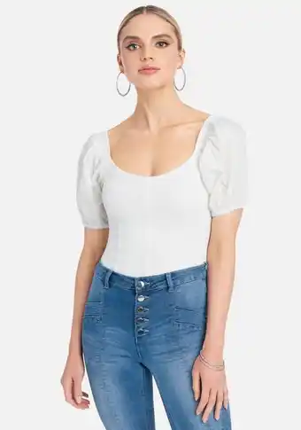 Sweetheart puff sleeve top