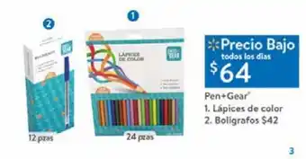 Walmart Lápices de colores pen + gear oferta