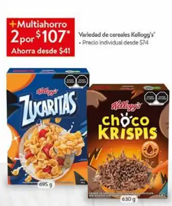 Walmart Variedad de cereales kellogg's oferta