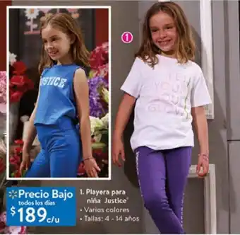 Walmart Playera para niña justice oferta
