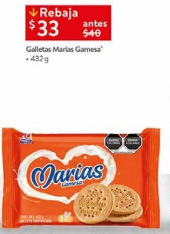Walmart Galletas marias gamesa 432g oferta