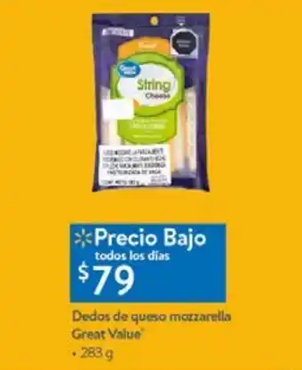 Walmart Dedos de queso mozzarella great value 283g oferta