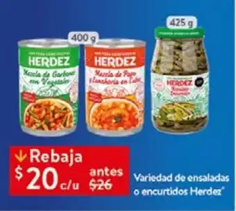Walmart Variedad de ensaladas o encurtidos herdez oferta
