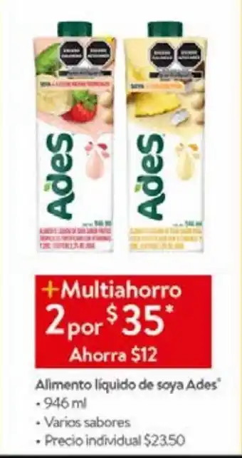 Walmart Alimentos líquido de soya ades 946ml oferta