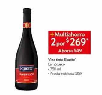Walmart Vino tinto lambrusco 750ml oferta