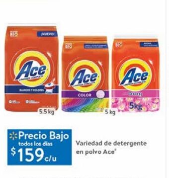 Walmart Variedad de detergente en polvo ace oferta