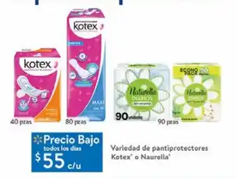Variedad de pantiprotectores kotex o naurella