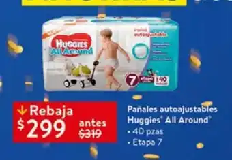 Walmart Pañales huggies 40 pzas etapa 7 oferta