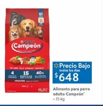 Walmart Alimento para perros campeón 15kg oferta