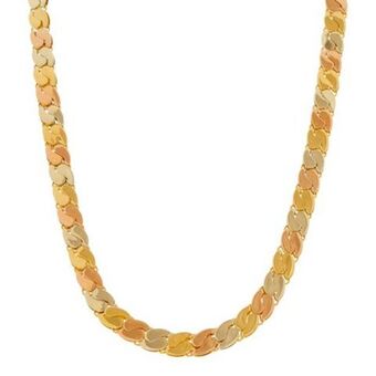 Nacional Monte de Piedad Gargantilla eslabón planchado en oro tres tonos 18 kilates. oferta
