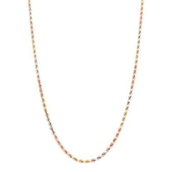 Nacional Monte de Piedad Collar eslabón torzal en oro tres tonos 14 kilates. oferta