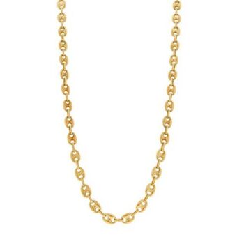 Nacional Monte de Piedad Collar eslabón combinado en oro amarillo 18 kilates. oferta