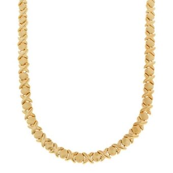 Gargantilla eslabón xoxo en oro amarillo 14 kilates.