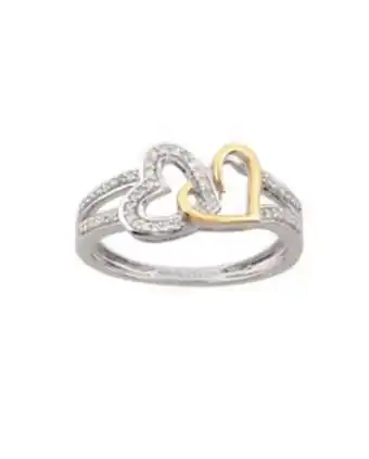 Joyerías Bizzarro Anillo de corazon oro blanco y amarillo con 15 puntos de diamante oferta
