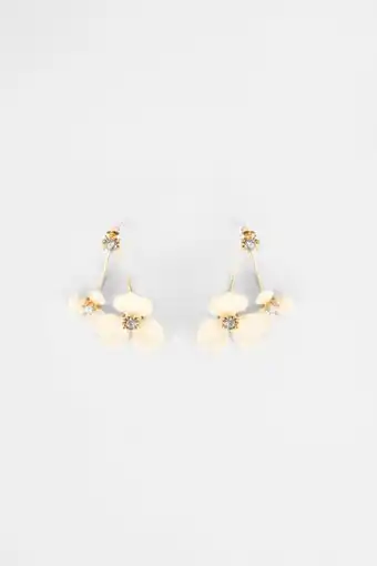 Santory Aretes largos con flores oferta