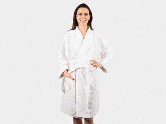 Colap La Palestina Bata de baño wafle blanca unisex oferta