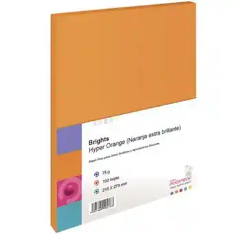 Papel bond brights naranja neon tamaño carta 10 0 hjs 75grs
