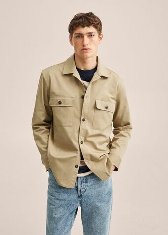 Mango Sobrecamisa algodón bolsillos oferta
