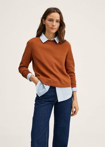 Mango Camiseta algodón manga larga oferta