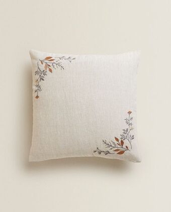 ZARA HOME Funda de cojín lino bordado oferta
