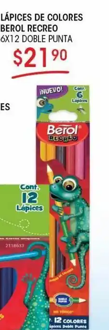 DelSol Lápices de colores berol recreo 6 x 12 doble punta oferta
