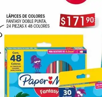 Lápices de colores fantasy doble punta 24 pzas x 48 colores