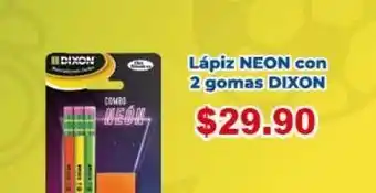 Lápiz neon con 2 gomas dixon