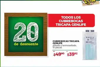 DelSol Cubrebocas tricapa genlife oferta