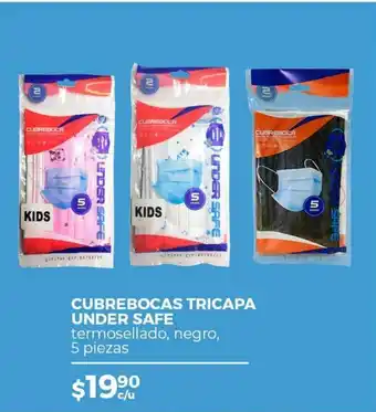 Cubrebocas tricapa under safe