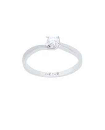 Joyerías Bizzarro Anillo de compromiso solitario de oro blanco 14k con 20 puntos de diamante oferta