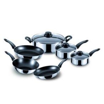 El Bodegón Batería de cocina edición especial vasconia básicos de 9 piezas de aluminio pulido con duraflon® de alto rendimiento oferta
