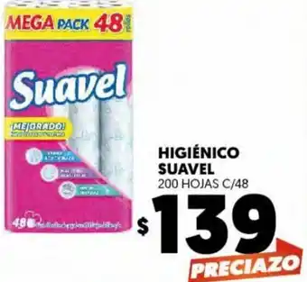 Higiénico Suavel 200 Hojas c/48