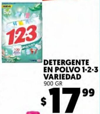 Merco Detergente En Polvo 1-2-3 Variedad 900gr oferta