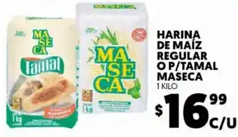 Merco Harina de Maíz Regular O P/Tamal Maseca 1kl oferta