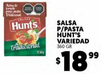 Salsa P/Pasta Hunt's Variedad 360gr