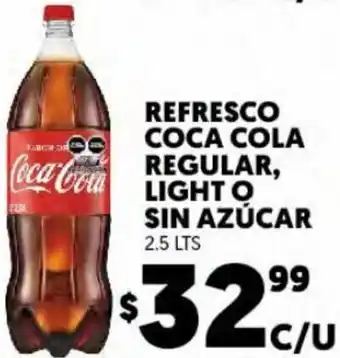 Merco Refresco Coca Cola Regular, Light O Sin Azúcar 2,5lts oferta