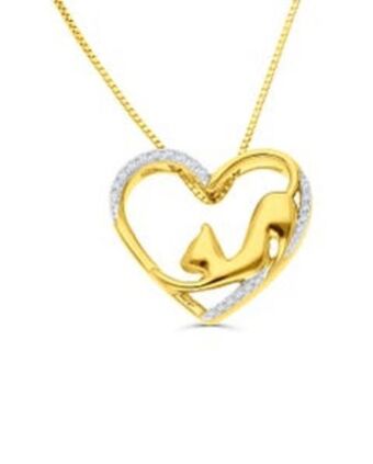 Joyerías Bizzarro Dije de oro amarillo 14k con cadena con 5pts de diamante (vs1-vs2) (g-h) oferta