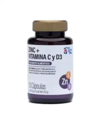 Farmacias del Ahorro Mqb zinc + vitamina c y d3 30 cápsulas oferta