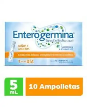 Enterogermina probióticos 4 billones 10 ampolletas oral 5 ml