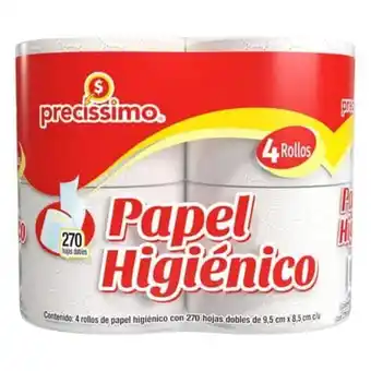 Soriana Híper Papel higenico 270 hojas dobles precíssimo 4 rollos oferta
