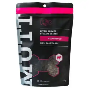 Mutt premio jerky hígado de res deshidratado para perro, 120 g