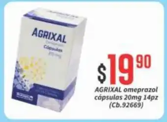 Super Gutiérrez AGRIXAL omeprazol capsulas 20mg 14pz oferta
