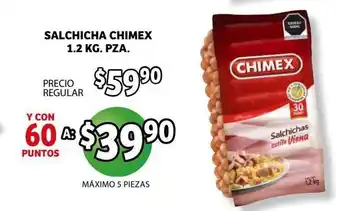 Soriana Híper CHIMEX Salchicha 1.2kg pza oferta