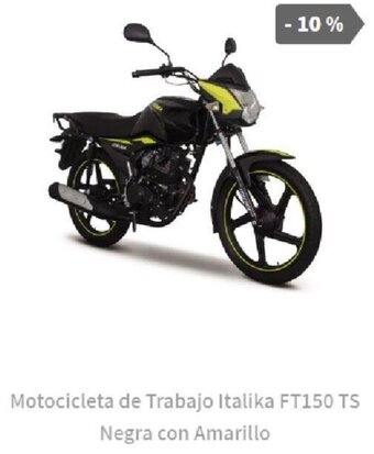 Elektra Motocicleta de Trabajo Italika FT150 TS Negra con Amarillo oferta