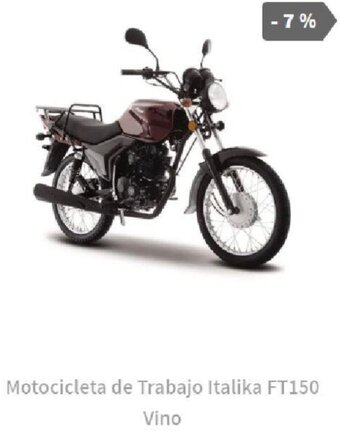 Elektra Motocicleta de Trabajo Italika FT150 Vino oferta