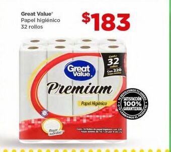 Bodega Aurrerá Papel higiénico great value oferta